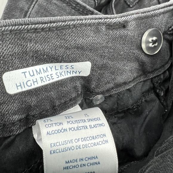 Seven7 Size 16 (36x29) Short Tummyless High Rise Skinny Jeans Black Stone Wash - Picture 11 of 13